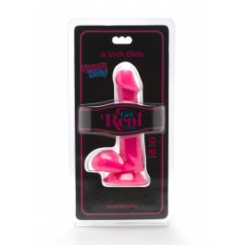 Розовый фаллоимитатор Happy Dicks Dildo 6 inch Balls - 15,2 см.