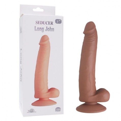 Коричневый фаллоимитатор SEDUCER Long John - 21,5 см.