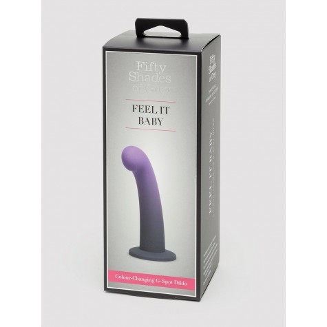 Фиолетовый, меняющий цвет фаллоимитатор Feel It Baby Colour-Changing Silicone G-Spot Dildo - 17,8 см.