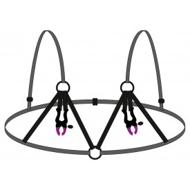 Декоративный бюстгальтер с зажимами на соски Bra with silicone nipple clamps